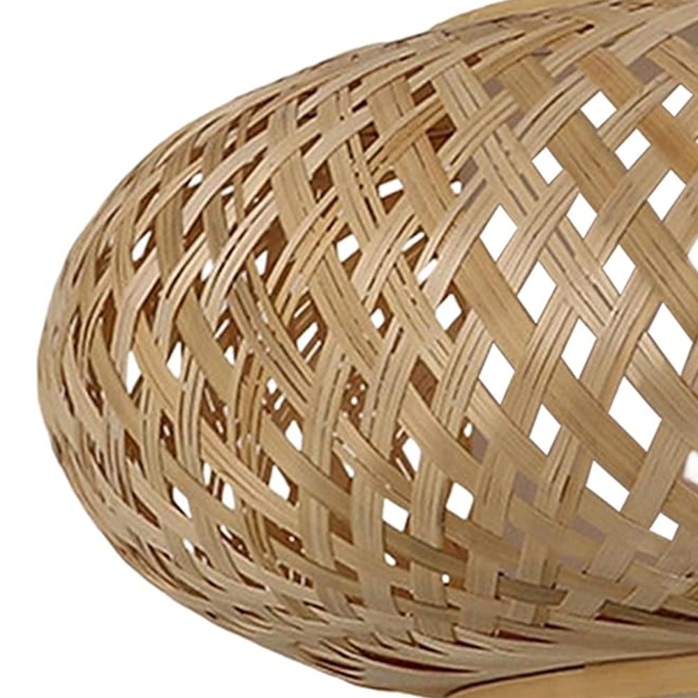 Bamboo Basket Lamp Parchment Pendant Light - Imagen 3