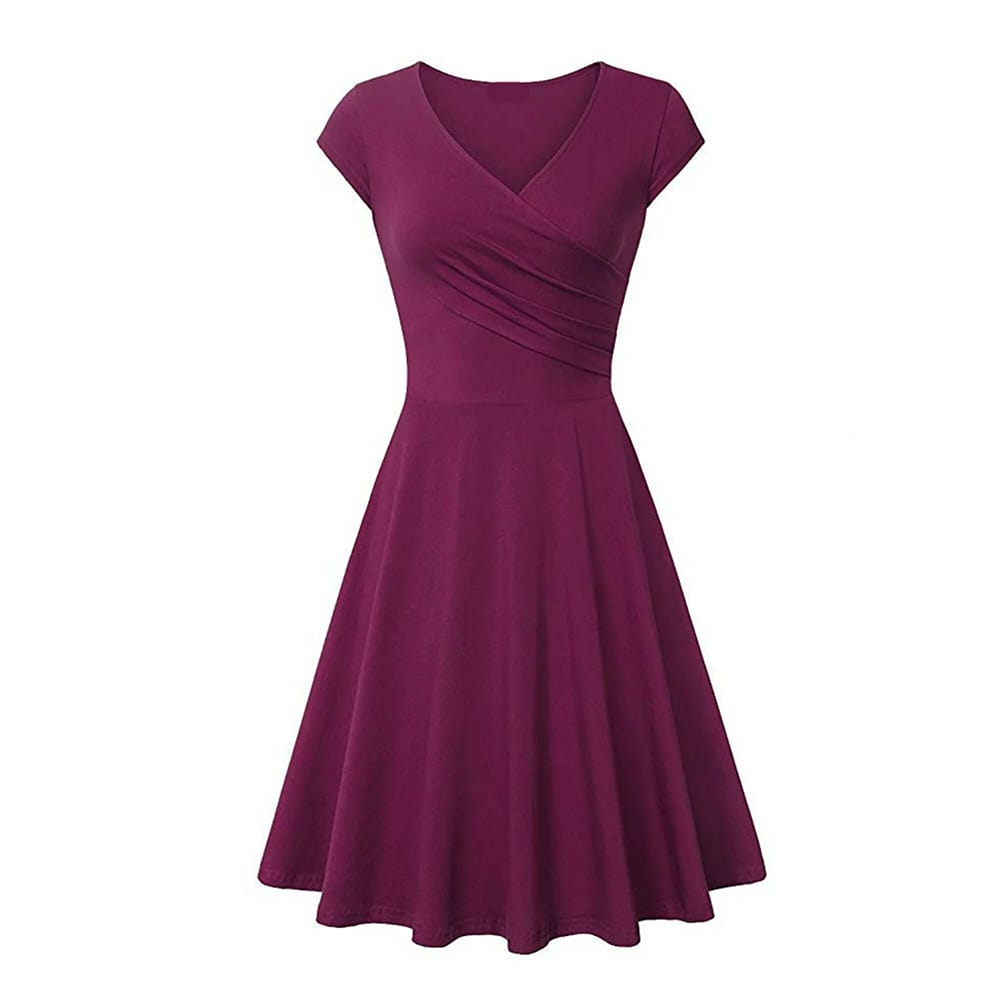Summer Solid Color Women Dress Time Color - Imagen 5