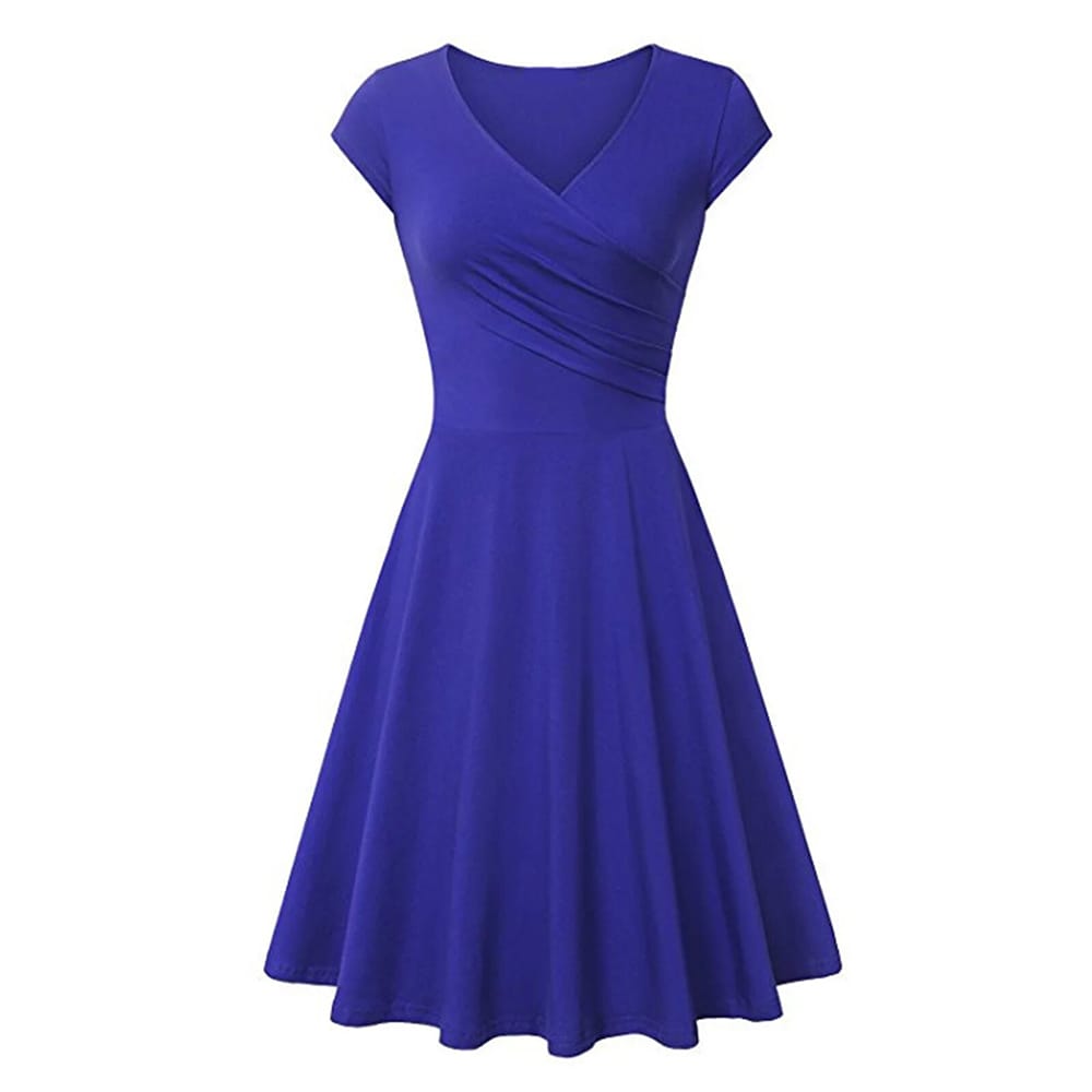 Summer Solid Color Women Dress Time Color - Imagen 4