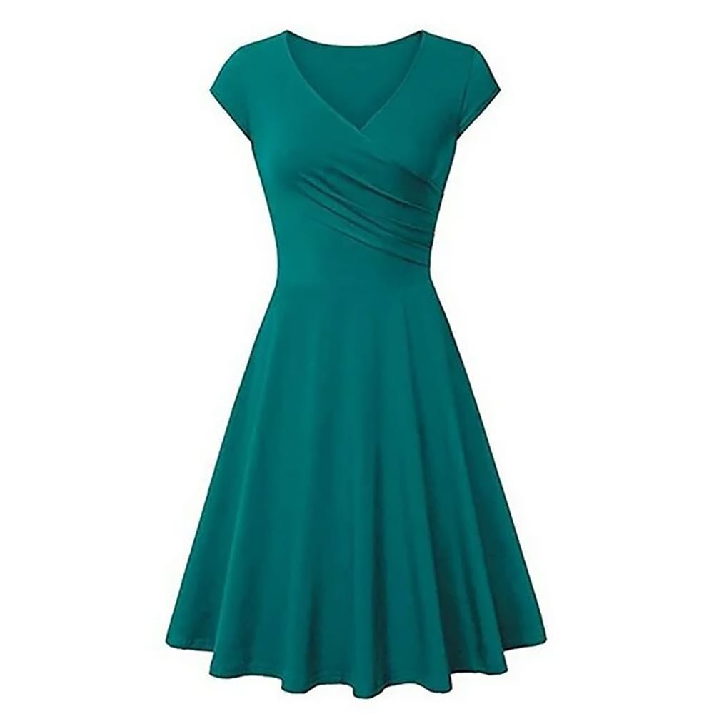 Summer Solid Color Women Dress Time Color - Imagen 3